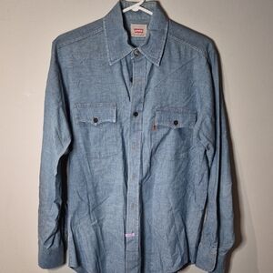 Vintage 1970s Levi's Orange Tab Chambray Western shirt